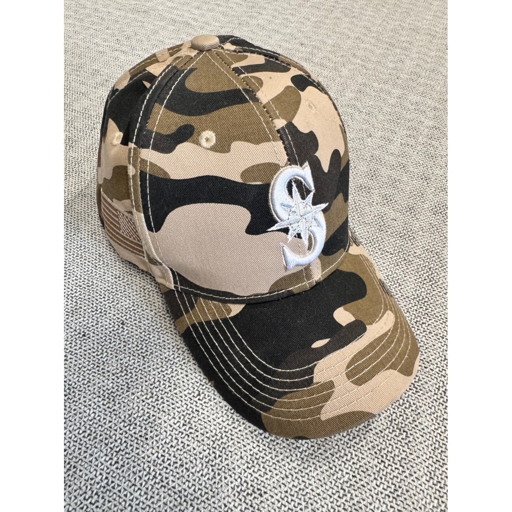 Melonwear Seattle Mariners Boeing Camo Baseball Hat Mens Adjustable US Flag Cap